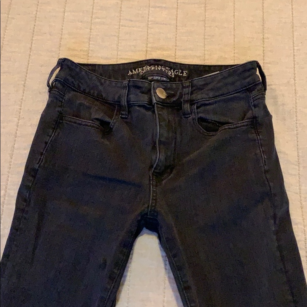 Black skinny stretchy jeans